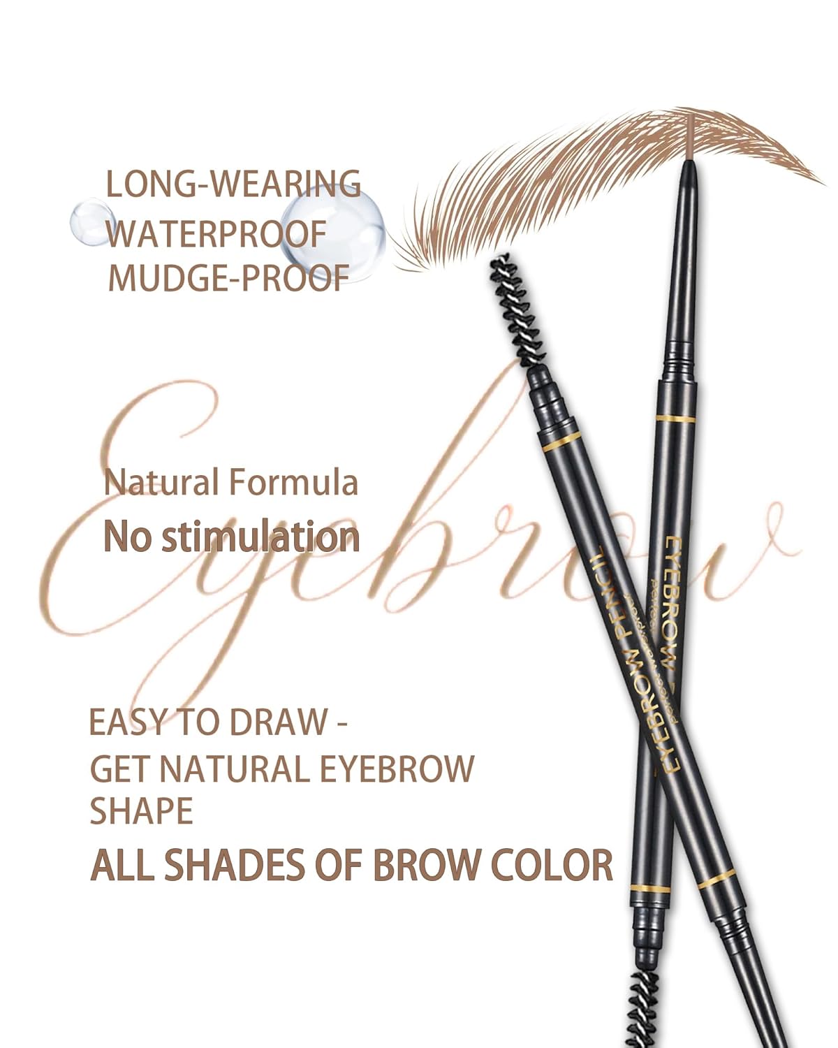 Light Brown Eyebrow Pencils for Women, 12Pcs Ultra Slim Eyebrow Pencil with 2 Brow Razors Kit