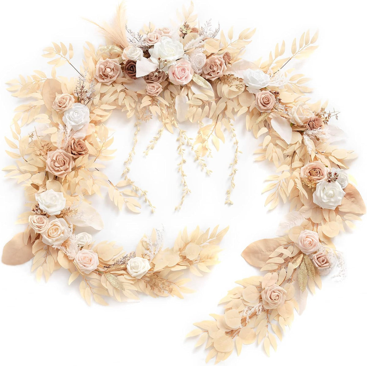 Ling's Moment 9FT Flower Garland for Backdrop Decorations - Wedding Arch Flowers, Eucalyptus &