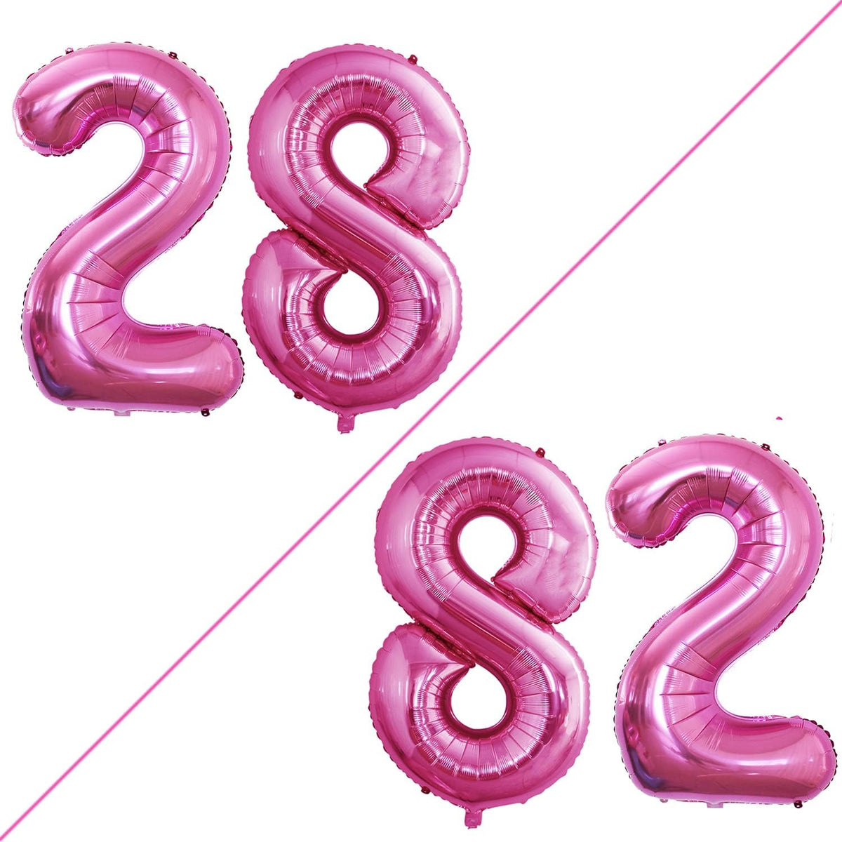 GOER Number 28 Balloons for 28th Birthday Party Decorations,42 Inch Jumbo Foil Helium 82 Balloons