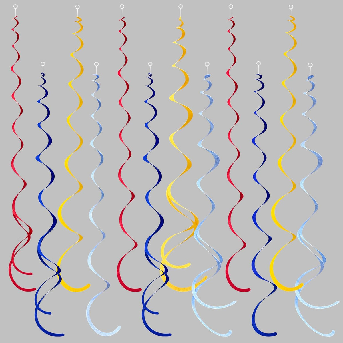 36 Pcs Red Blue Yellow Hanging Swirl Decorations Colorful Felt Swirl Streamer Spiral Ceiling