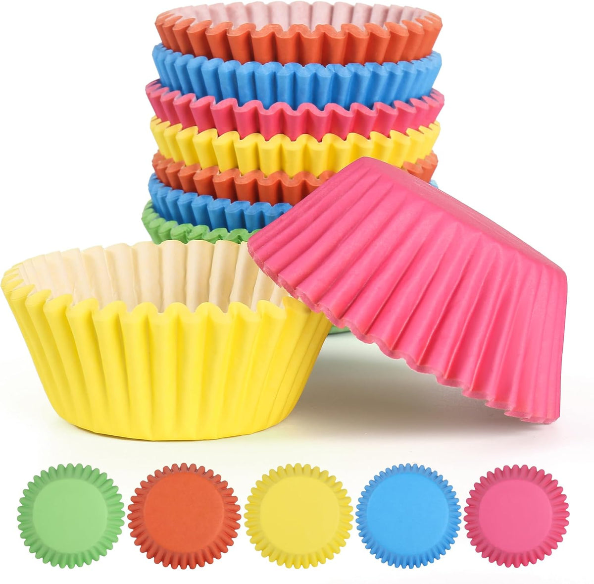 2 inch 1000-Count Mini Cupcake Liners Bright Colorful Muffin Baking Cups, Odorless,Baking Paper