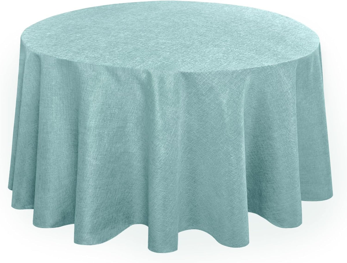 Hiasan Round Tablecloth 120 Inch Linen - Wrinkle and Stain Resistant Washable Polyester Fabric