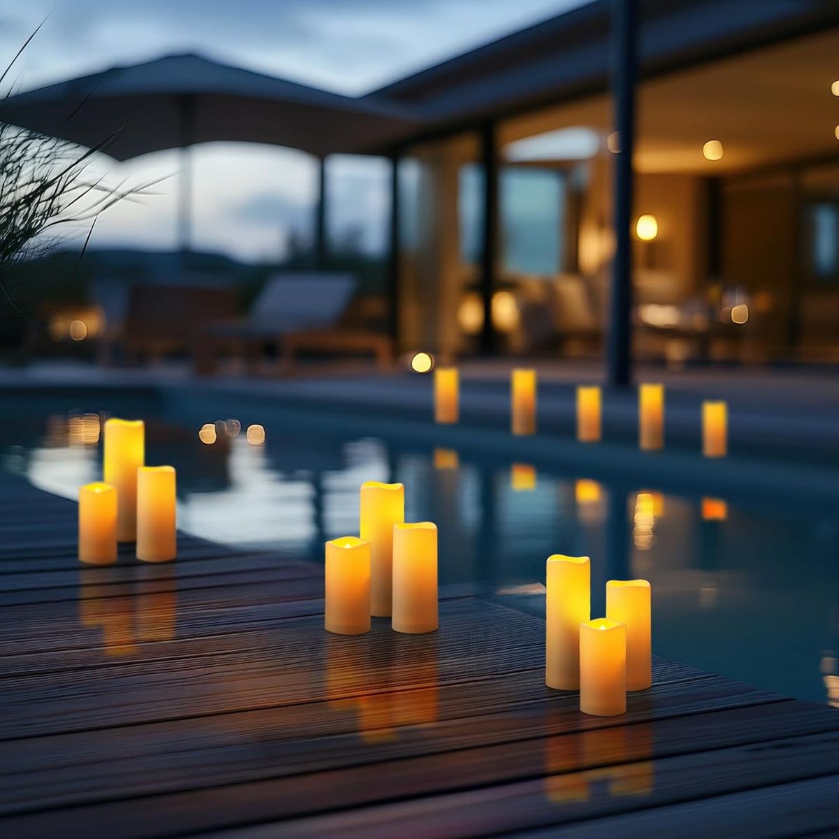 Homemory 12-Piece Waterproof Flameless LED Candles with Remote Control & Timer, Multi-Size Set