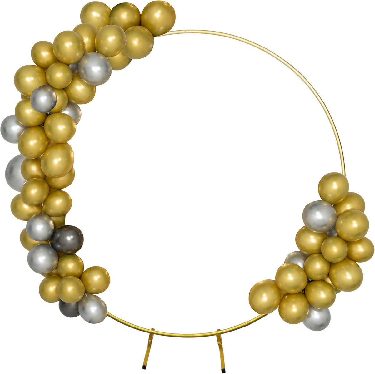 Round Backdrop Stand Circle Arch, 6.5ft Golden Metal Balloon Arch Kit for Party Decoration Wedding