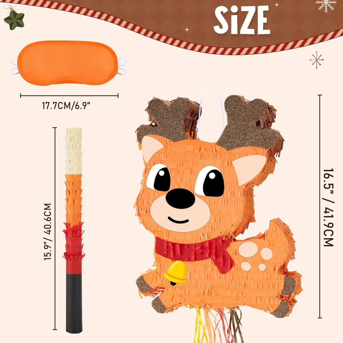 WERNNSAI Christmas Reindeer Pinata - Christmas Elk Decorations Xmas Reindeer Party Games for Kids