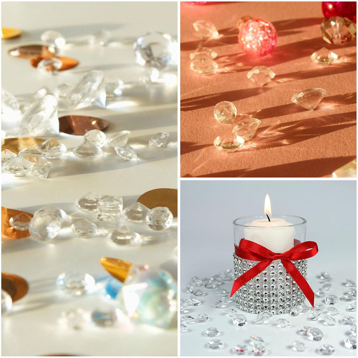 PATIKIL 14000Pcs Wedding Table Scatter Confetti Crystals 3mm Acrylic Diamonds Vase Fillers Gems for