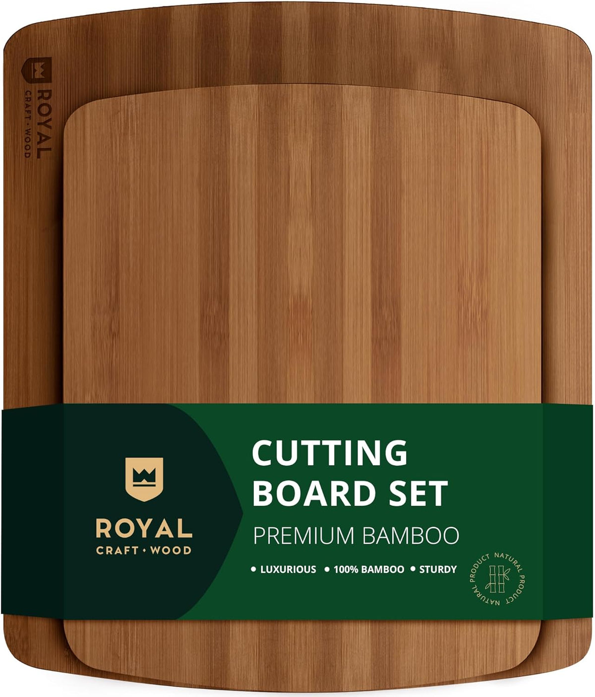 ROYAL CRAFT WOOD Wooden Cutting Boards for Kitchen Meal Prep & Serving - Bamboo Wood Serving Board