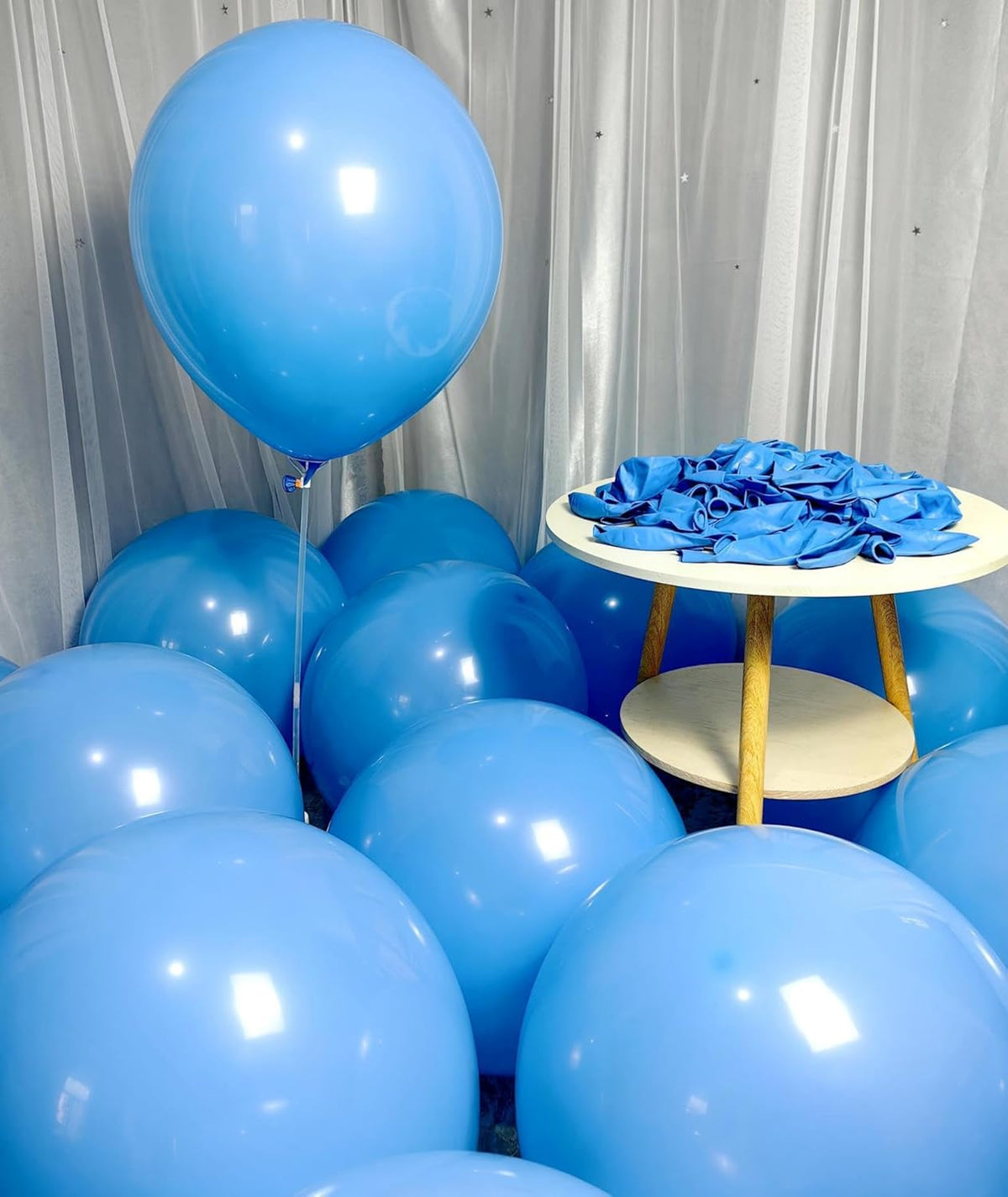 90 Pack Light Blue Balloons 18 Inch Blue Latex Large Balloons for Party Decorations and Events