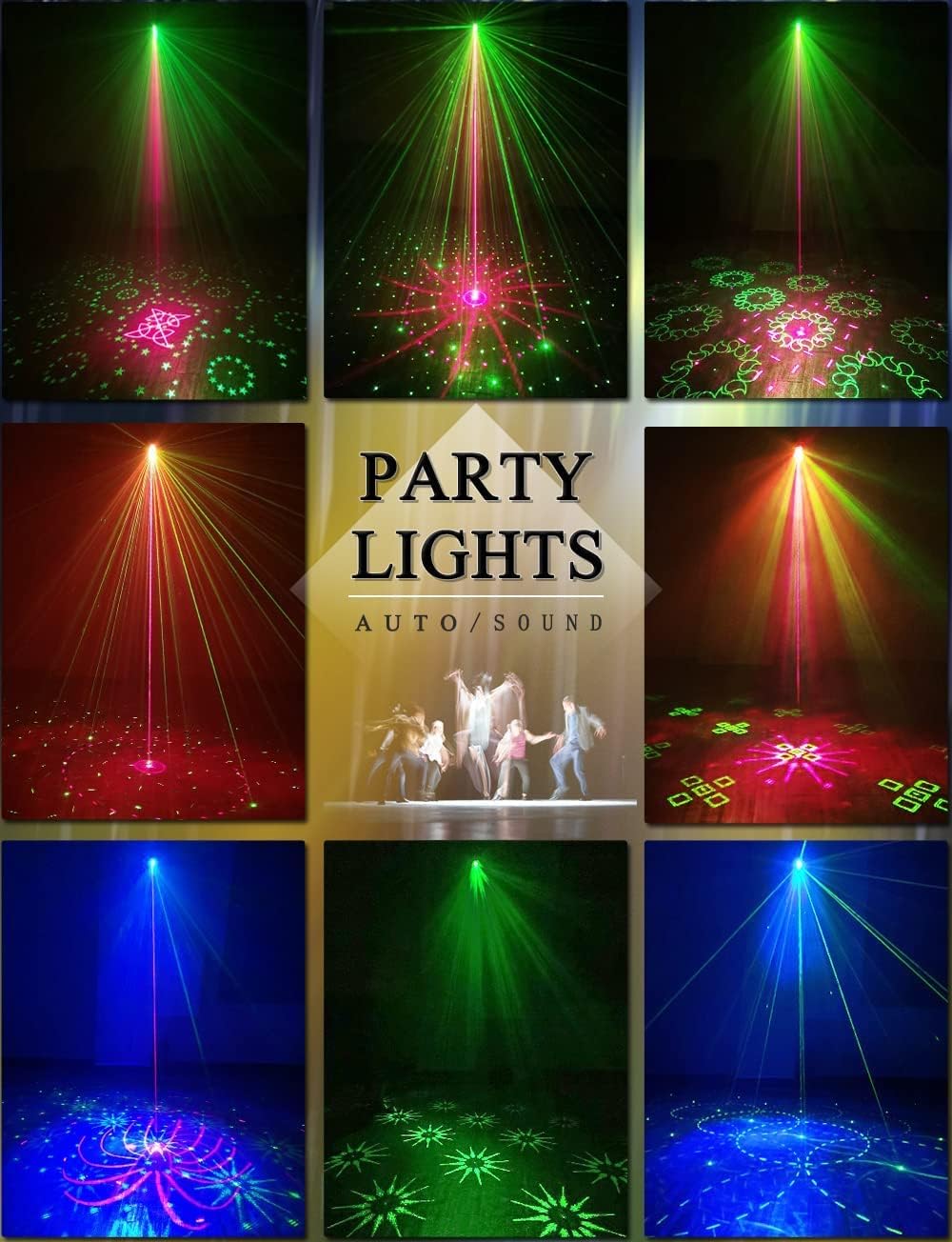 Party Lights DJ Disco Lights, Sound Activated with Remote Control for Dance Party Karaoke Living