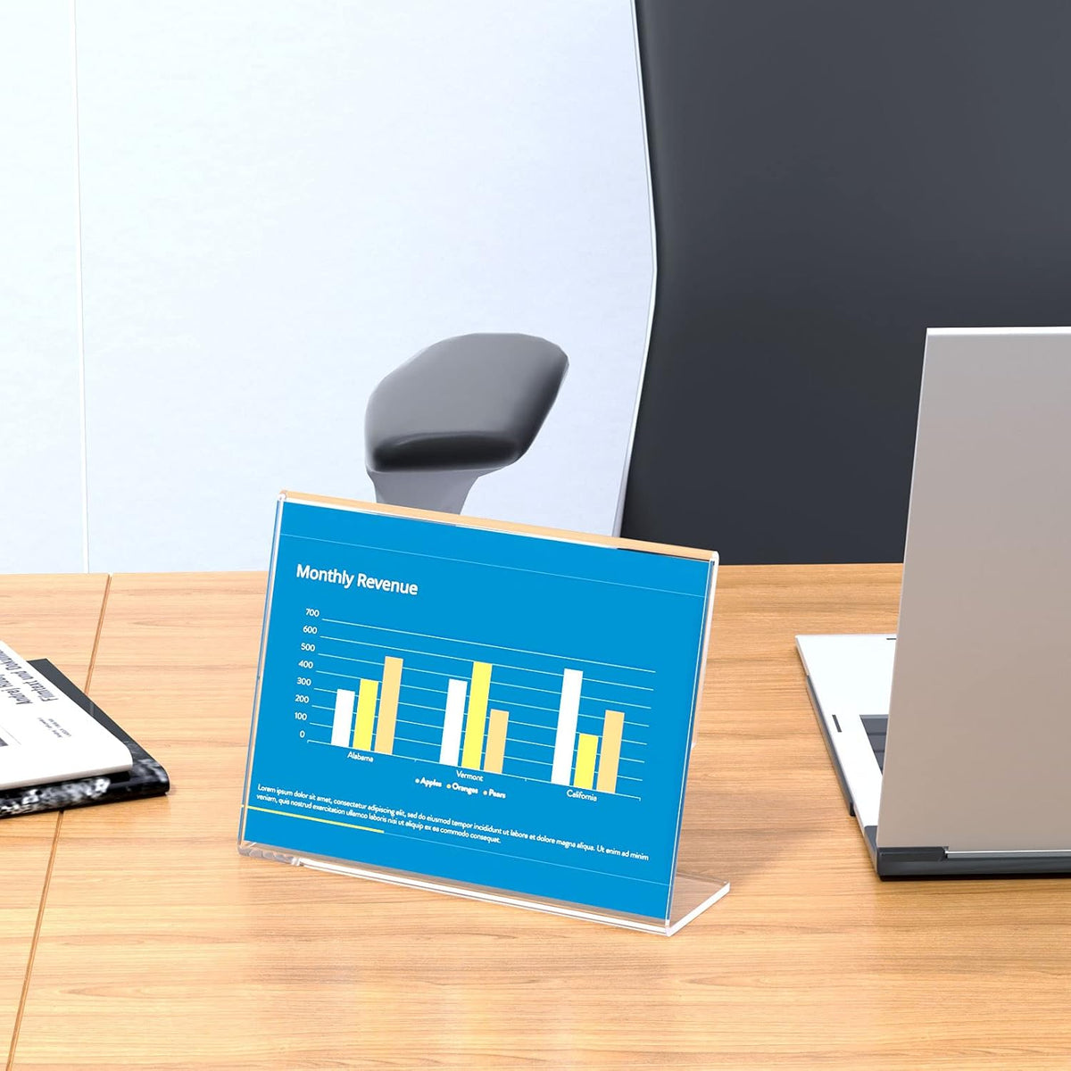 NIUBEE Slanted Back Acrylic Sign Holder 7 x 5 Inches, Clear Plastic Sign Holder Paper Display Table