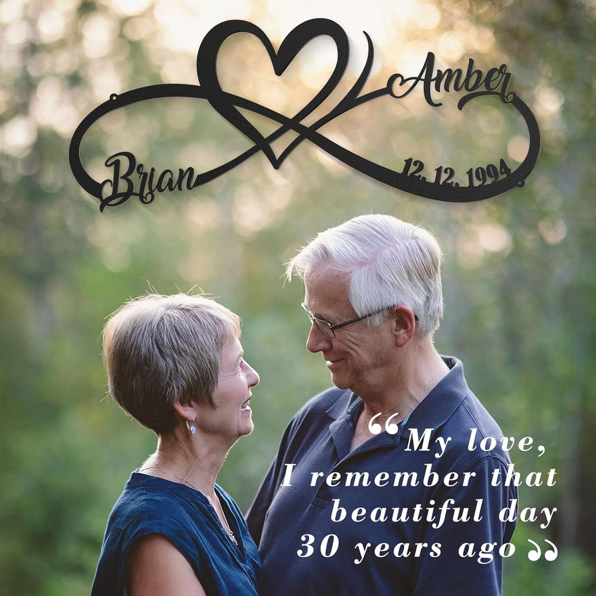 Personalized Anniversary Wedding Gifts for Couples 2025, Customized Metal Infinity Signs with Names
