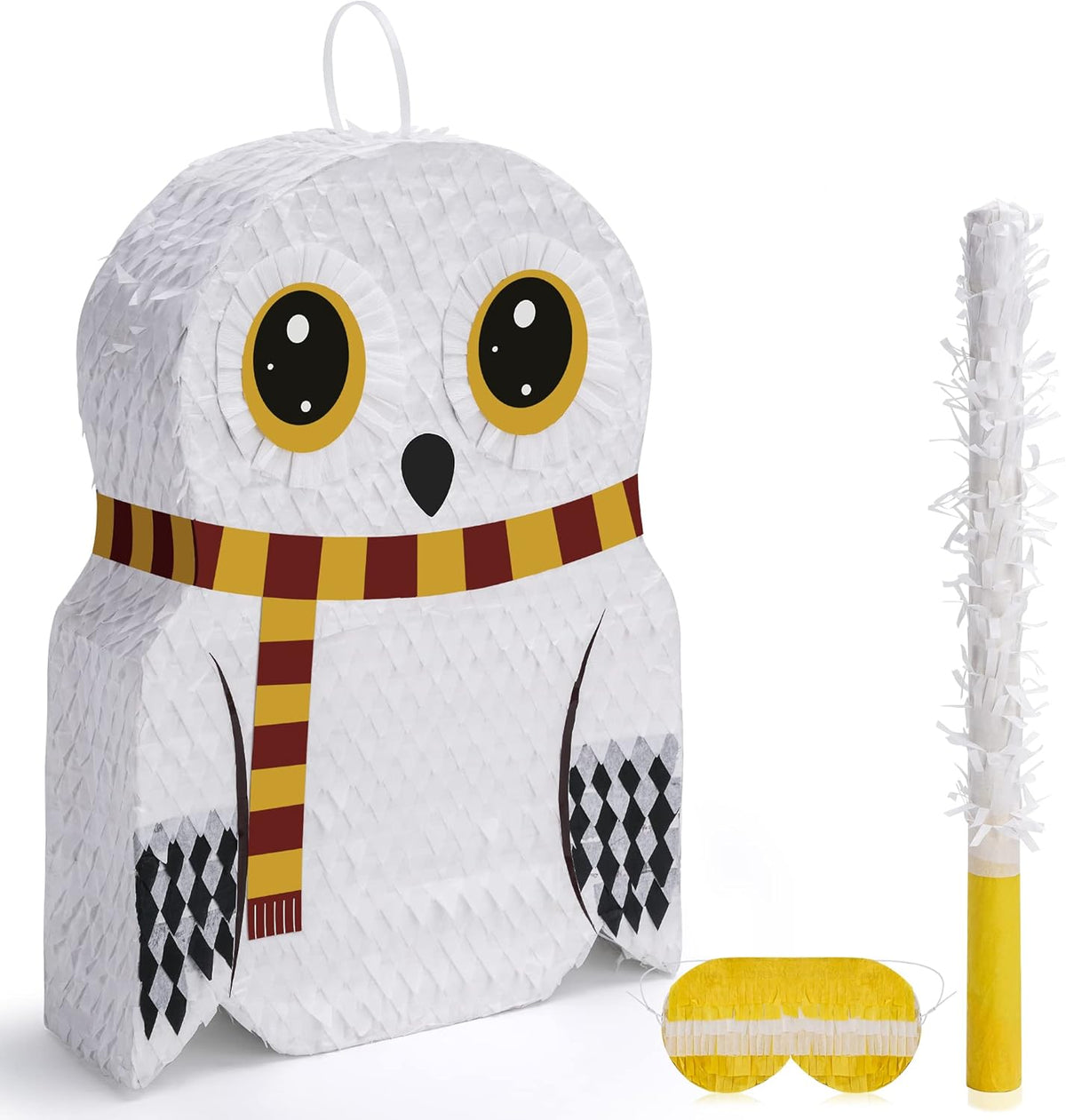 Small Owl Pinata Bundle with a Blindfold (16.5 x 12.5 x 4 Inches), Perfect for Birthday Parties
