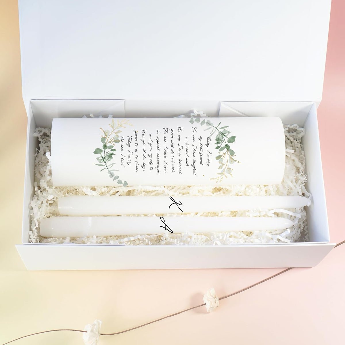 Unity Candles for Wedding, Modern Unity Set, Custom and Personalized Taper Candles with Bible