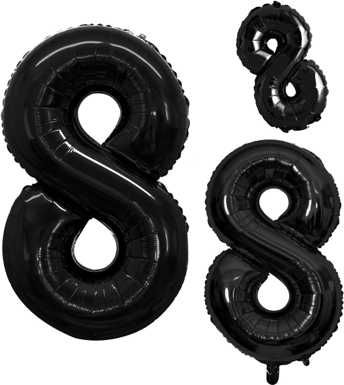 GOER Black Foil Balloons Number 8,Huge Number Balloons for 8th 18th 28th 38th 48th Birthday Party