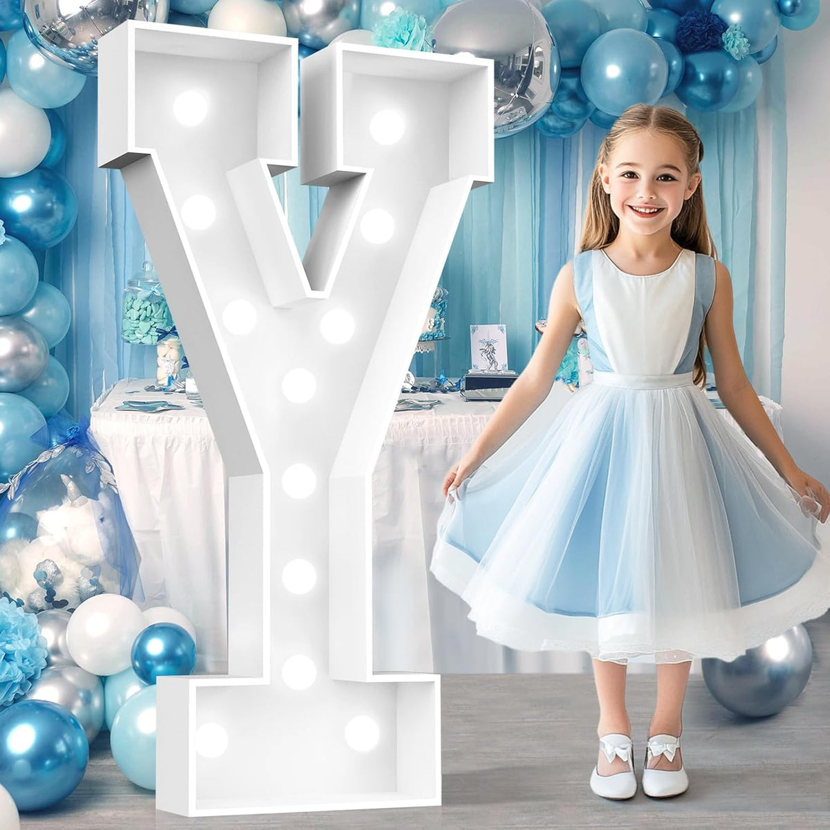 Ledido 4FT Marquee Light Up Letters, Cool White Light Up Letters Large Marquee Letter for Party
