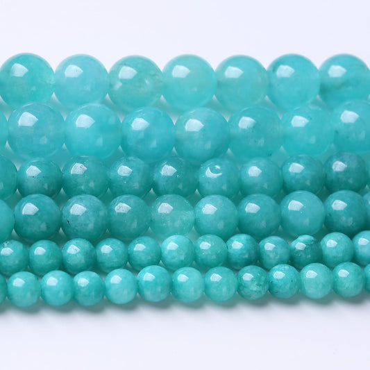 Blue Jade Stone Beads Gemstone Round Crystal Energy Jade Beads Stone Beads for Jewelry Making DIY