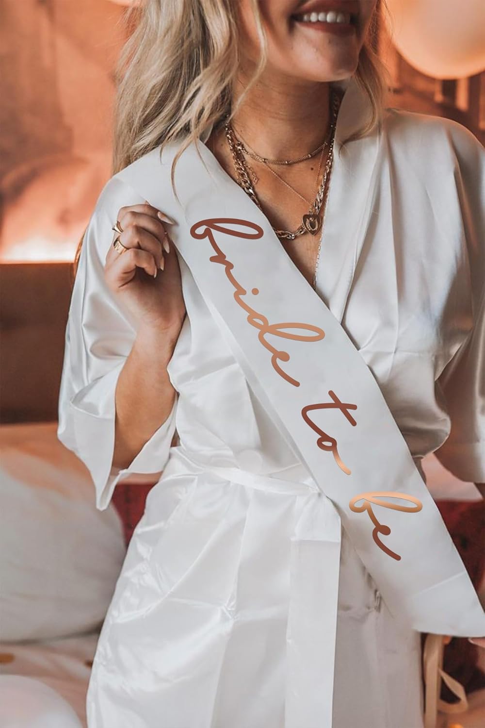 LADY&HOME White Bride To Be Sash,Bachelorette Party Decorations,Bach Supplies,Bridal Shower