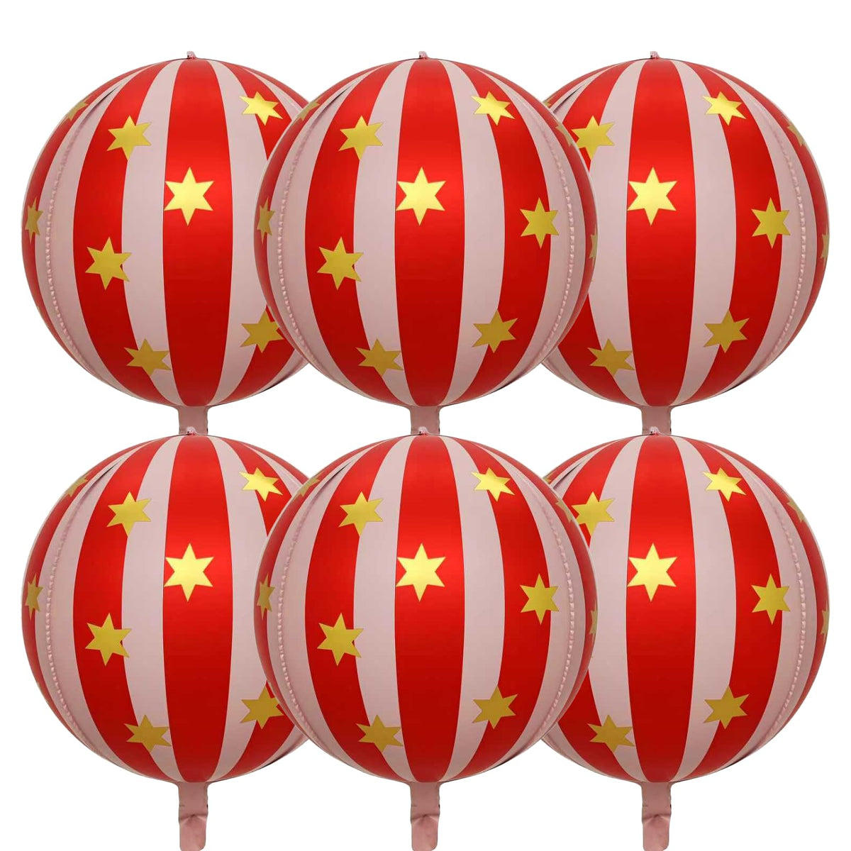 Carnival Red and Pink Foil Balloons 22Inch 6Pack