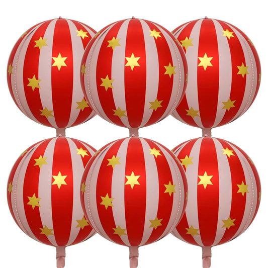 Carnival Red and Pink Foil Balloons 22Inch 6Pack