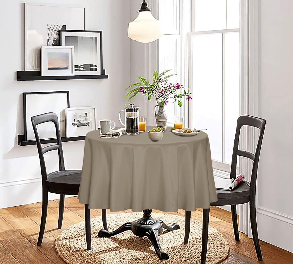 sancua Round Tablecloth - 90 Inch - Water Resistant Spill Proof Washable Polyester Table Cloth