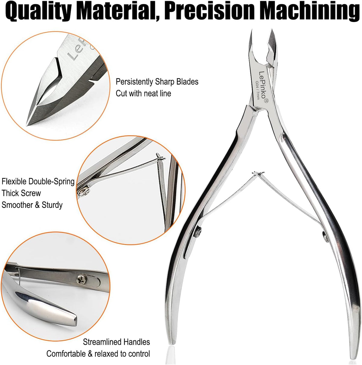 LePinko Professional Cuticle Trimmer kit, Super Sharp Dead Skin Clipper, Labor-saving Cuticula