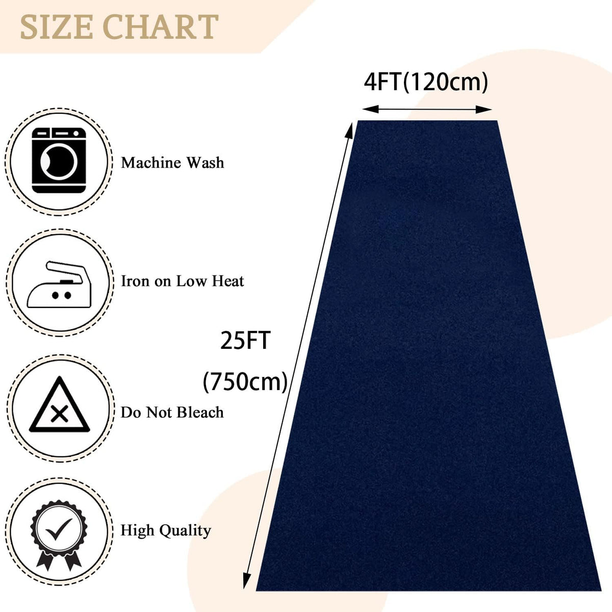 MODFUNS Aisle Runners for Wedddings Navy Blue Aisle Runner Rug 4FTx25FT Velvet Carpet Wedding