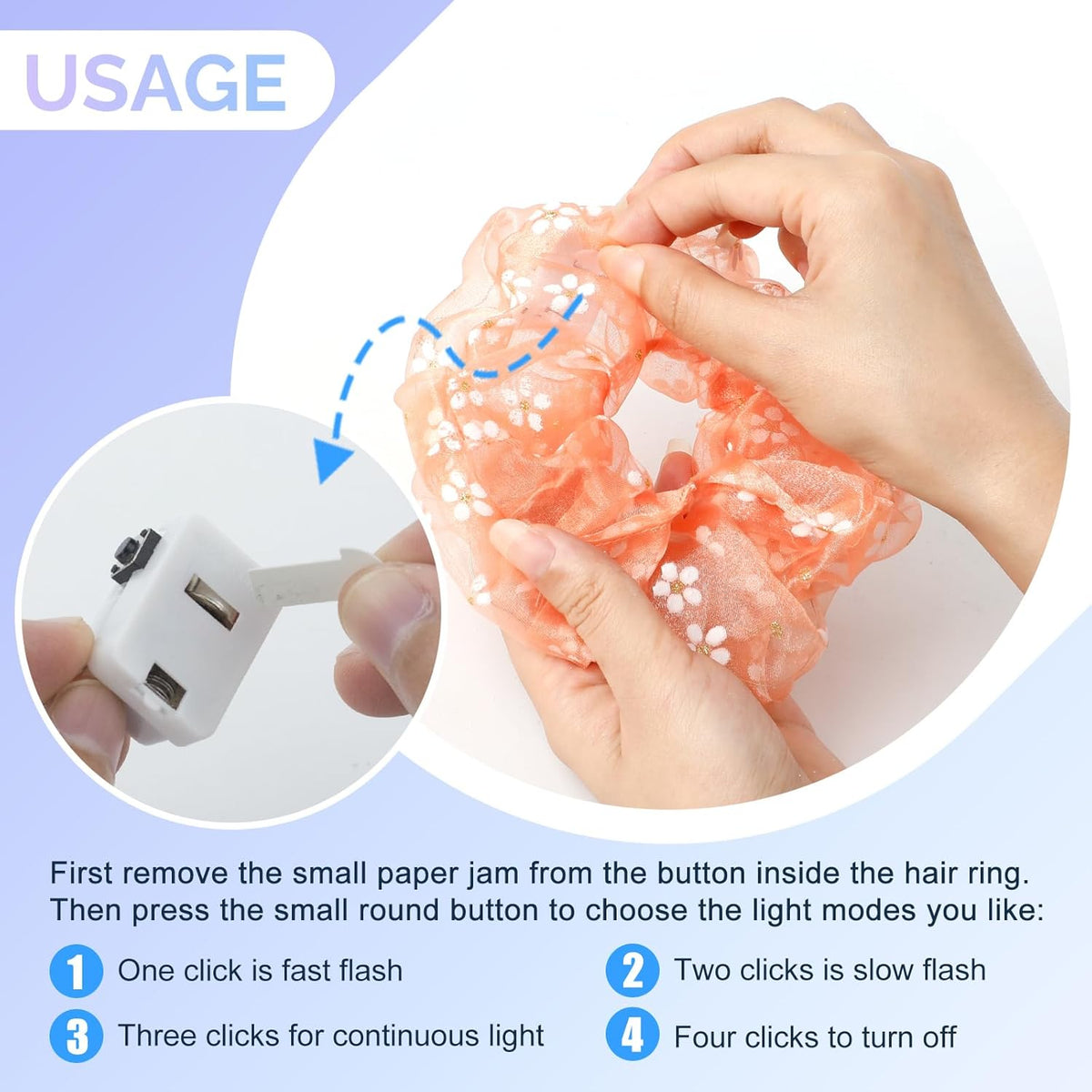 8 Pcs LED Scrunchies for Women - Scrunchy, Light Up Scrunchies for Girls, Colorful Yarn Hair Tie