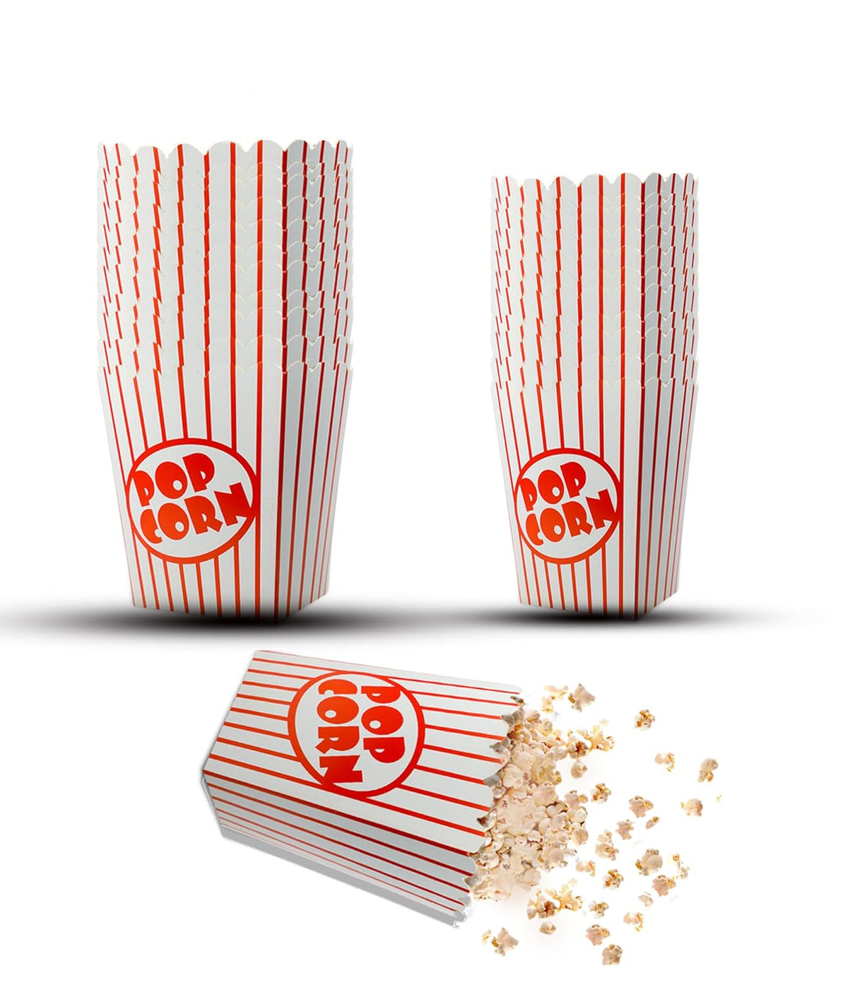 50 Pack Popcorn Boxes Movie Night Popcorn Bags for Party Red and White Popcorn Bags for Popcorn