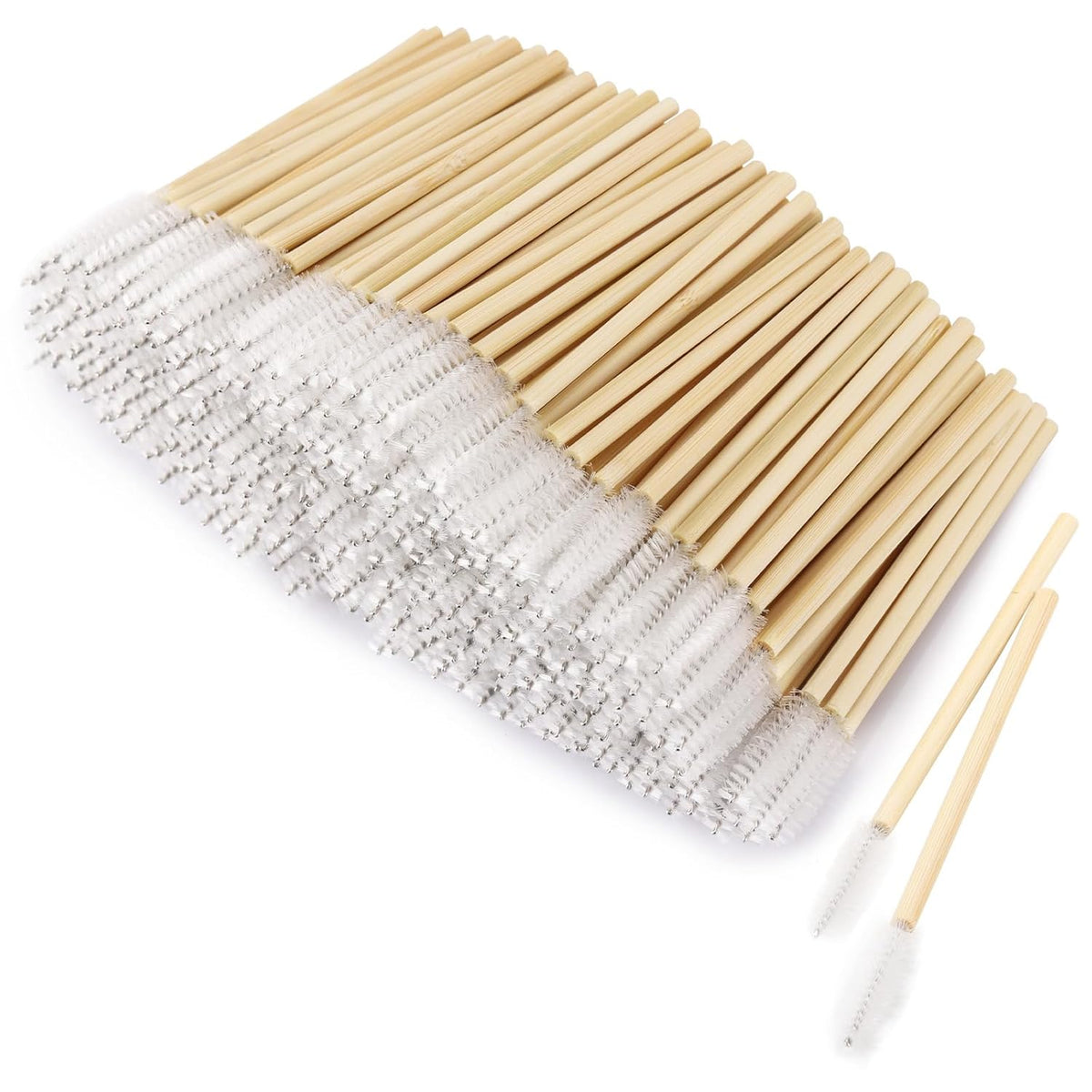 Tbestmax 300 Disposable Mascara Wands Eyelash Brush Spoolies for Eye Lash Extension Eyebrow Bamboo