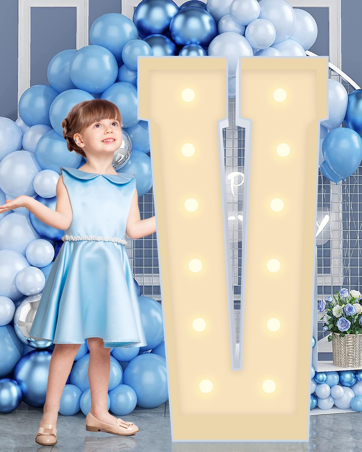 4FT Marquee Plastic Letters V - Light up Letters V Are Made from Corrugated Plastic Board - Quick