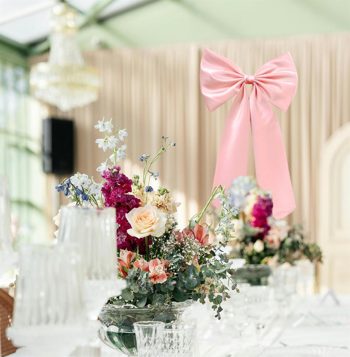 Large Pink Bow for Decorations Big Pink Ribbon Bows Banner Décor Large Bow Wall Hanging Decor for
