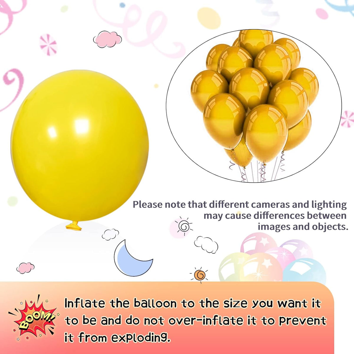 KAWKALSH Yellow Balloon Arch Kit 111Pcs 18 12 5 Inch Latex Party Balloons Garland for Birthday Baby
