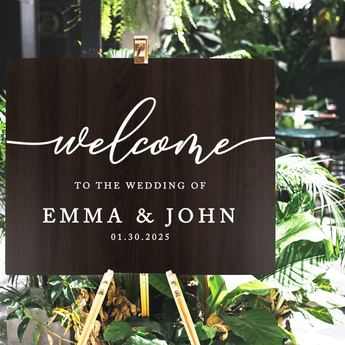 Andaz Press Large Wooden Welcome Sign for Wedding, Rustic Welcome Sign 16" x 20" Custom Names &