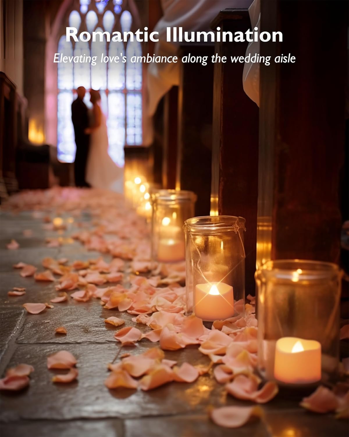 Homemory 12-Pack Flameless LED Tea Lights Candles Battery Operated, 200+Hour Fake Electric Candles