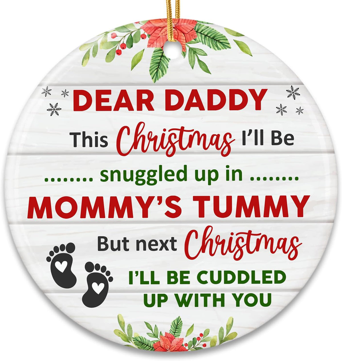 HEXMOZ First Time Dad Gifts - New Dad Gifts - Bumps First Christmas Ornament - Pregnancy