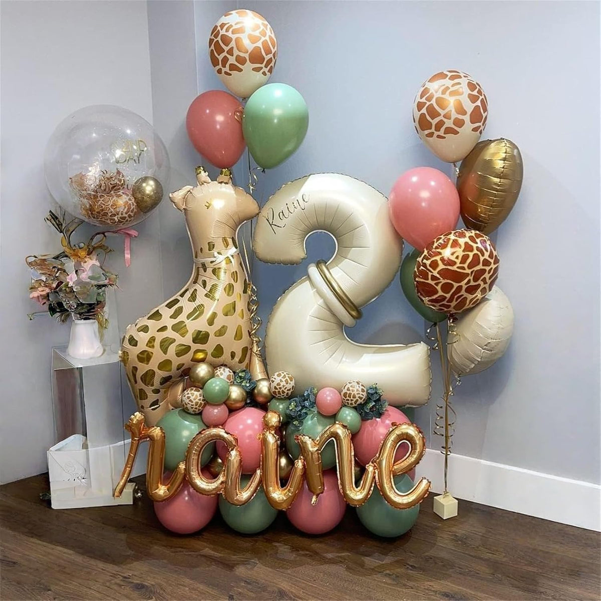 40 Inch Cream Foil Balloon Number 8, Giant Self Inflating Beige Number Balloons 0-9 for Men Women