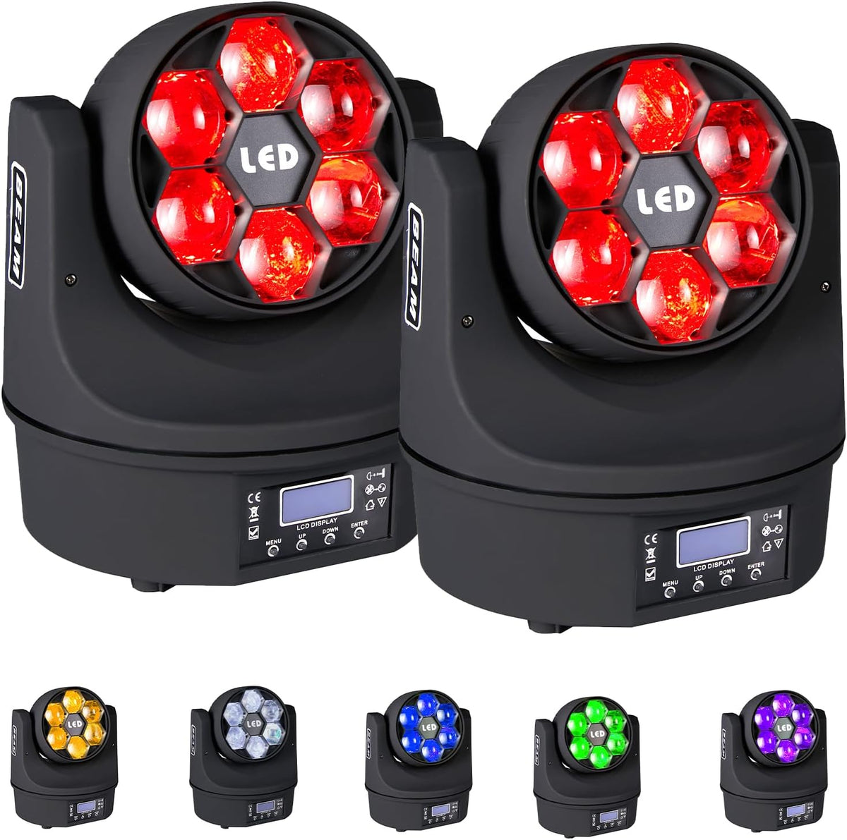 Moving Head Light 6x15W Mini Bee Eye Dj Light RGBW 4in1 LED Stage Lighting Rotate Beam Effect