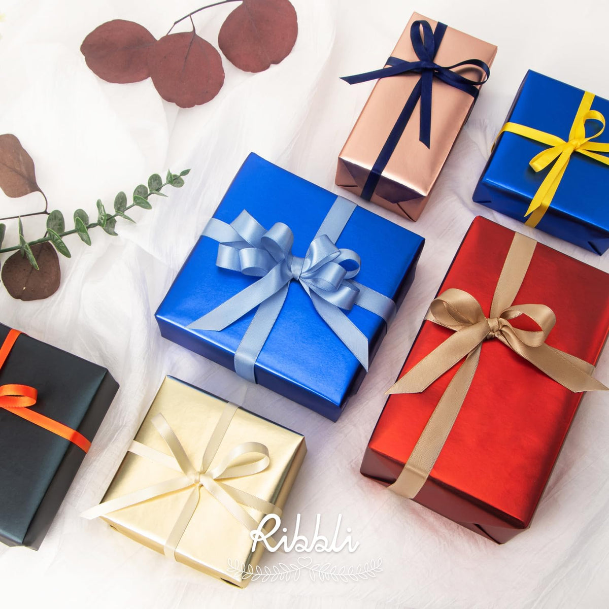 Ribbli Dusty Blue Satin Ribbon,Double Faced Satin 1/4 inch x Continuous 25 Yards,Use for Bows