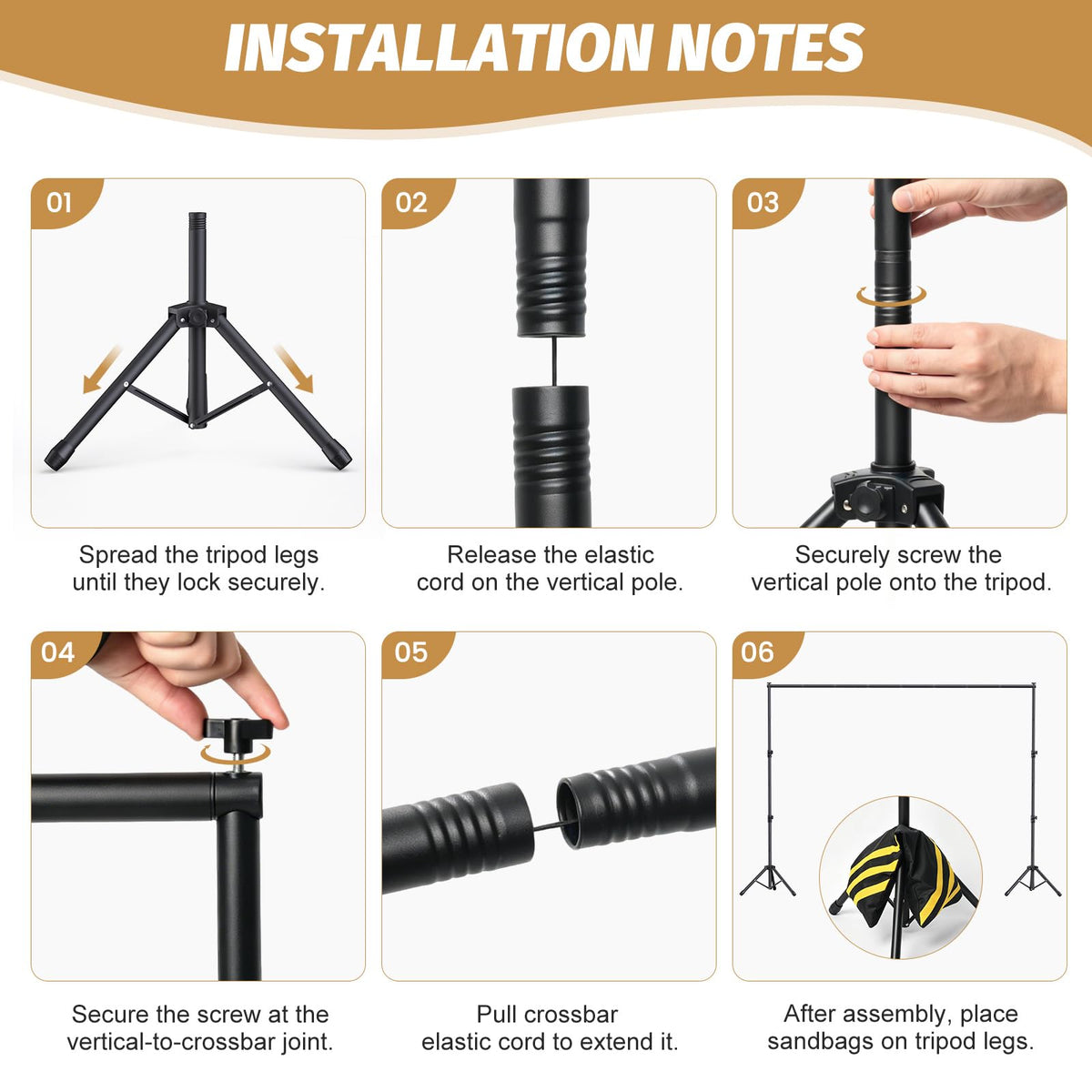 Forlogic 10x7.5Ft Backdrop Stand, Protable Adjustable Photo Back Drop Stand for Party, Photography