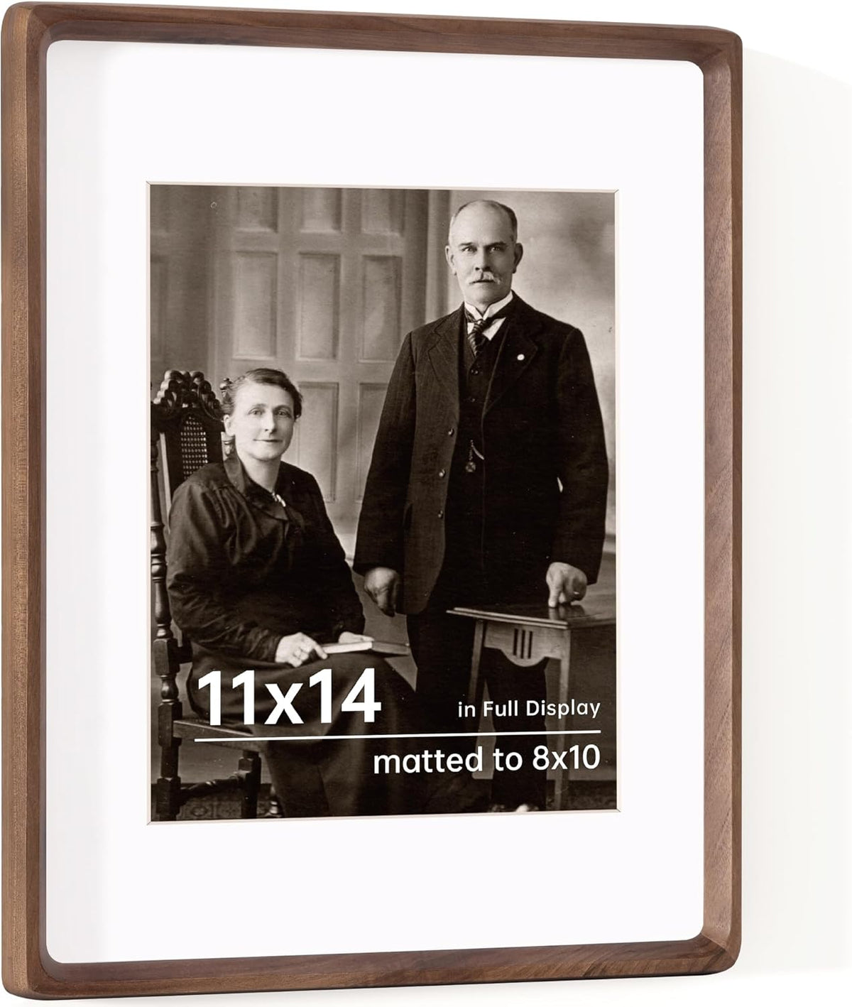 11x14 Wooden Picture Frames USA-Sourced Natural Walnut Solid Wood Photo Frame Handcrafted Rounded