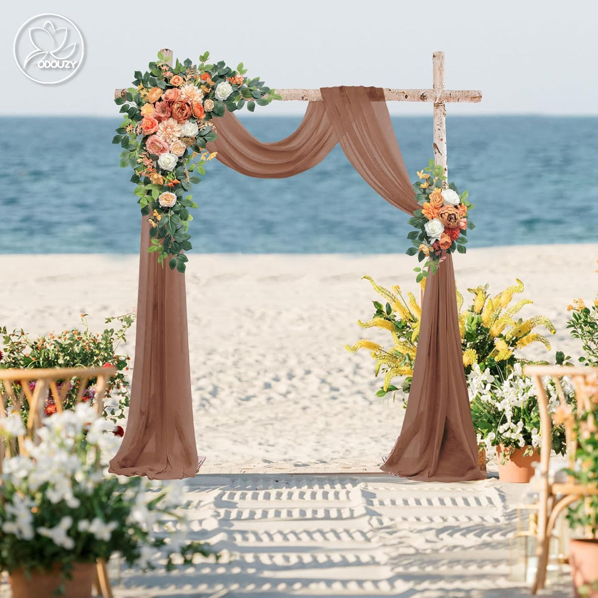 Wedding Arch Flowers Kit,Artificial Flower Arch Decor (Set of 3),2pcs Artificial Flower Arrangement