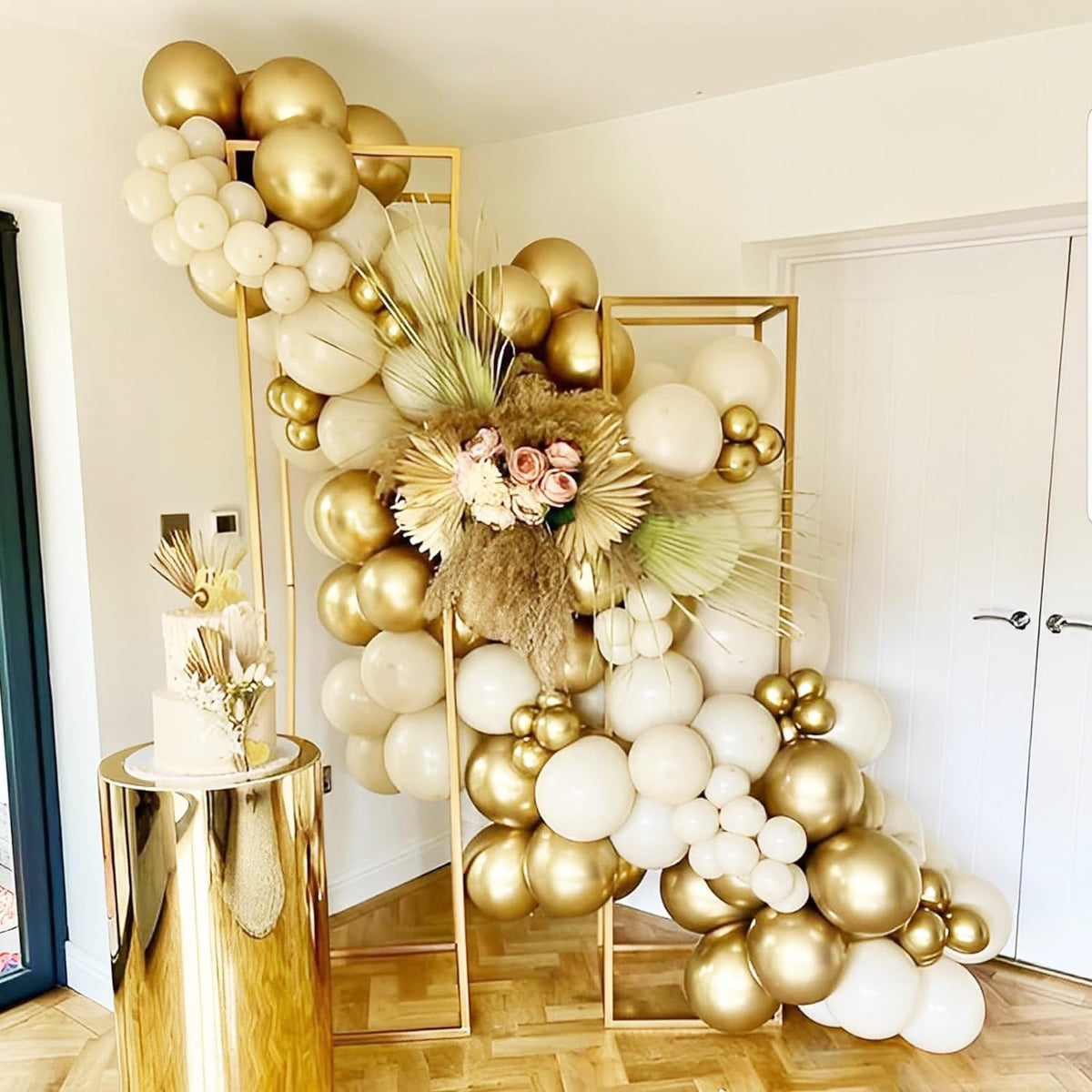 90pack Metallic Gold Balloons Different Size 18/12/10/5 Inch Chrome Gold Balloon Garland Arch Kit