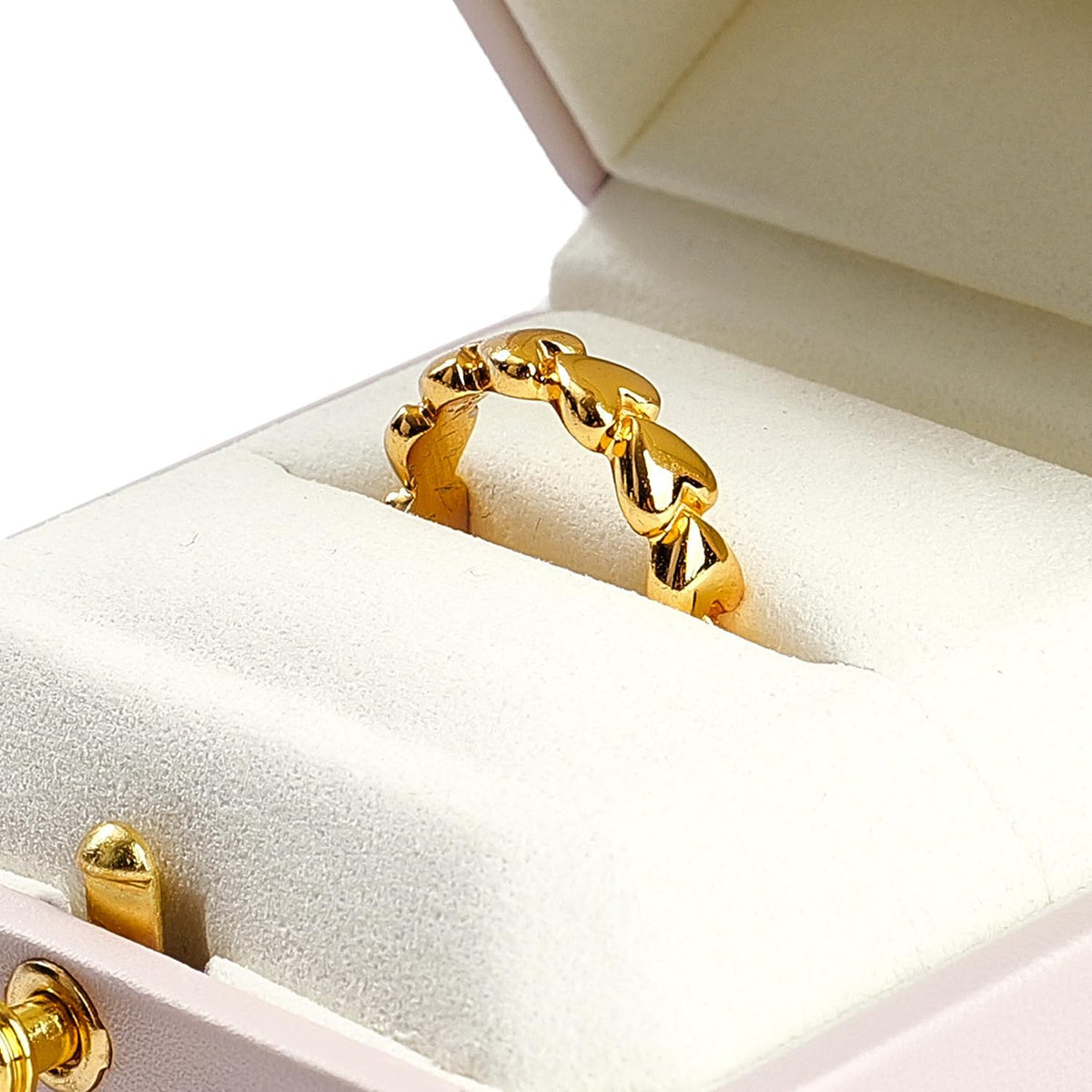 Oirlv Luxury Leather Ring Box for Jewelry Gift Octagon Women Ring Holder for Wedding Day, Proposal