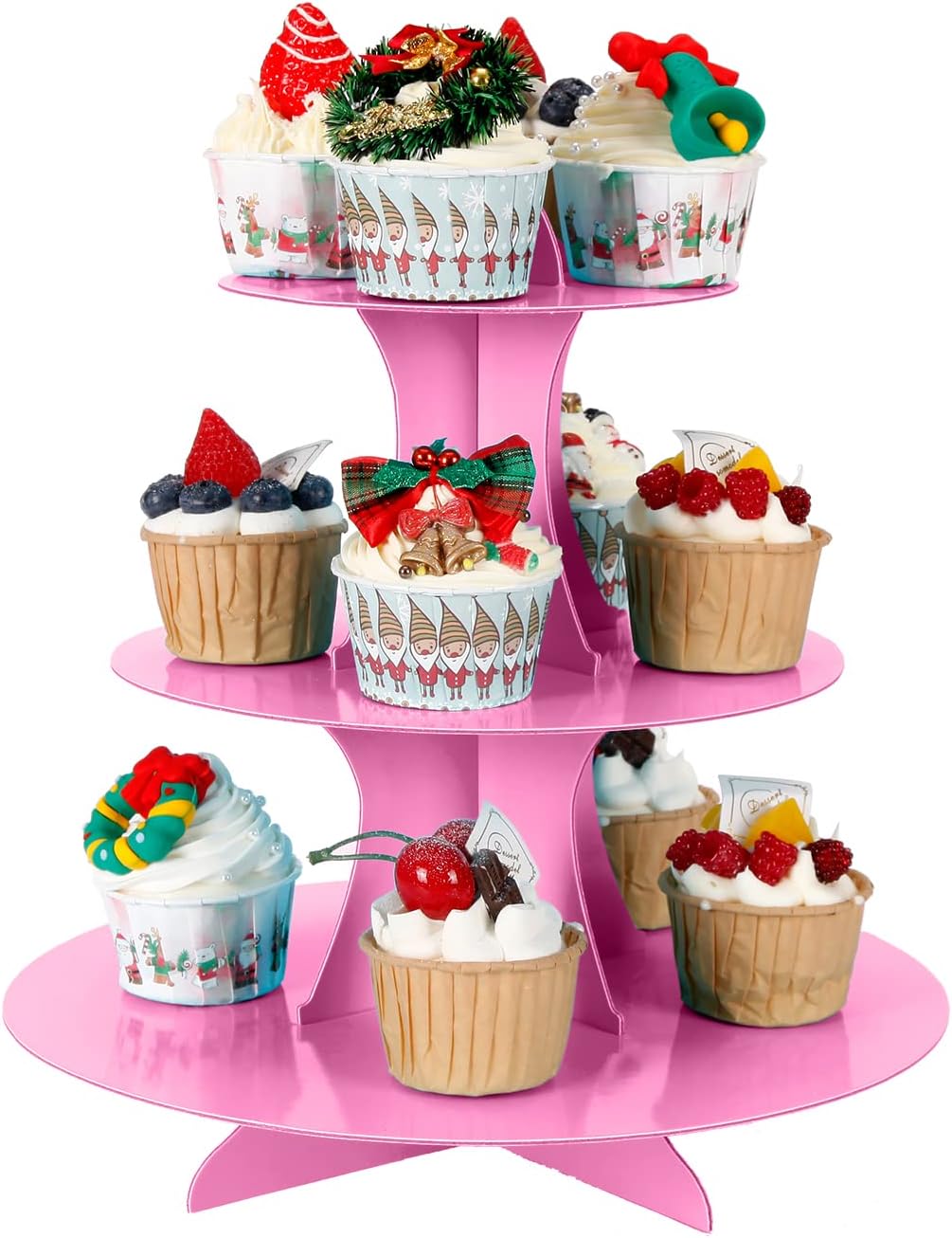 3-Tier Cupcake Stand, Cake Stand holder, Tiered DIY Cupcake Stand Tower for Dessert Table Displays