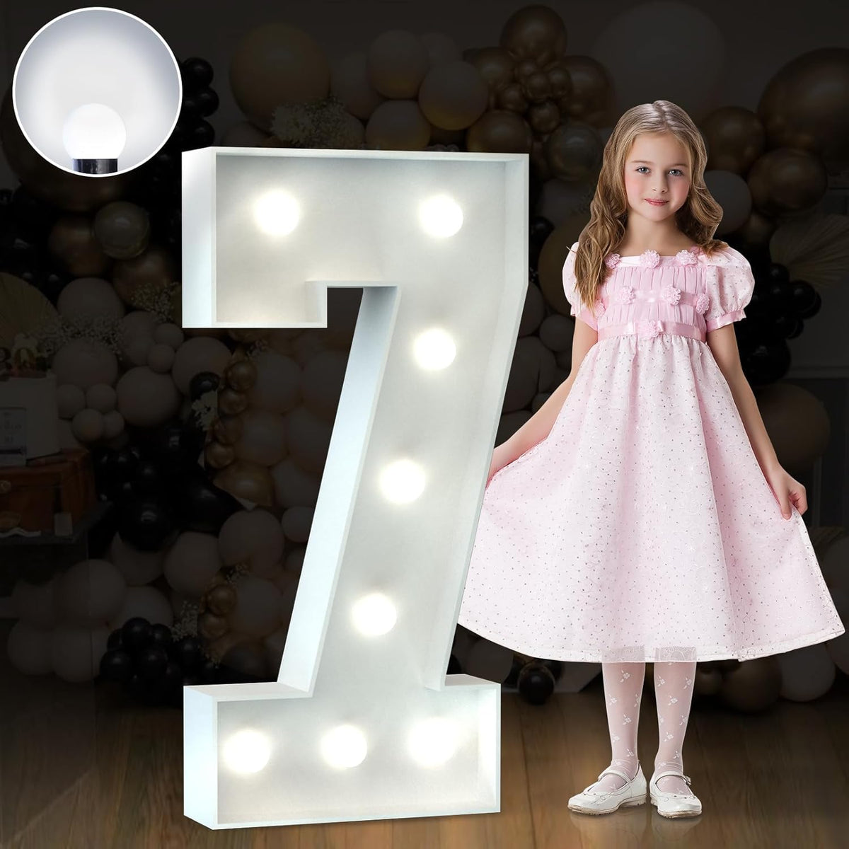 Marquee Numbers 3 Feet Tall Big Light Up Numbers 7th 17th 70th Happy Birthday Decorations Girl Boy