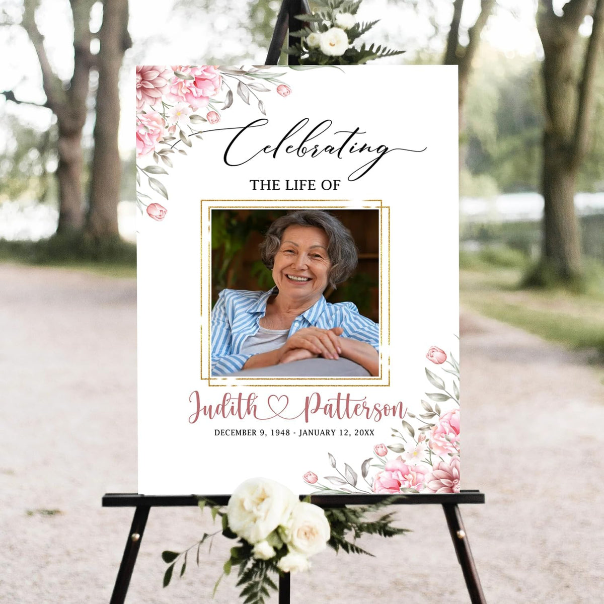 Celebration of Life, Funeral Welcome Sign, Large Memorial Poster, Funeral decoration, Obituary