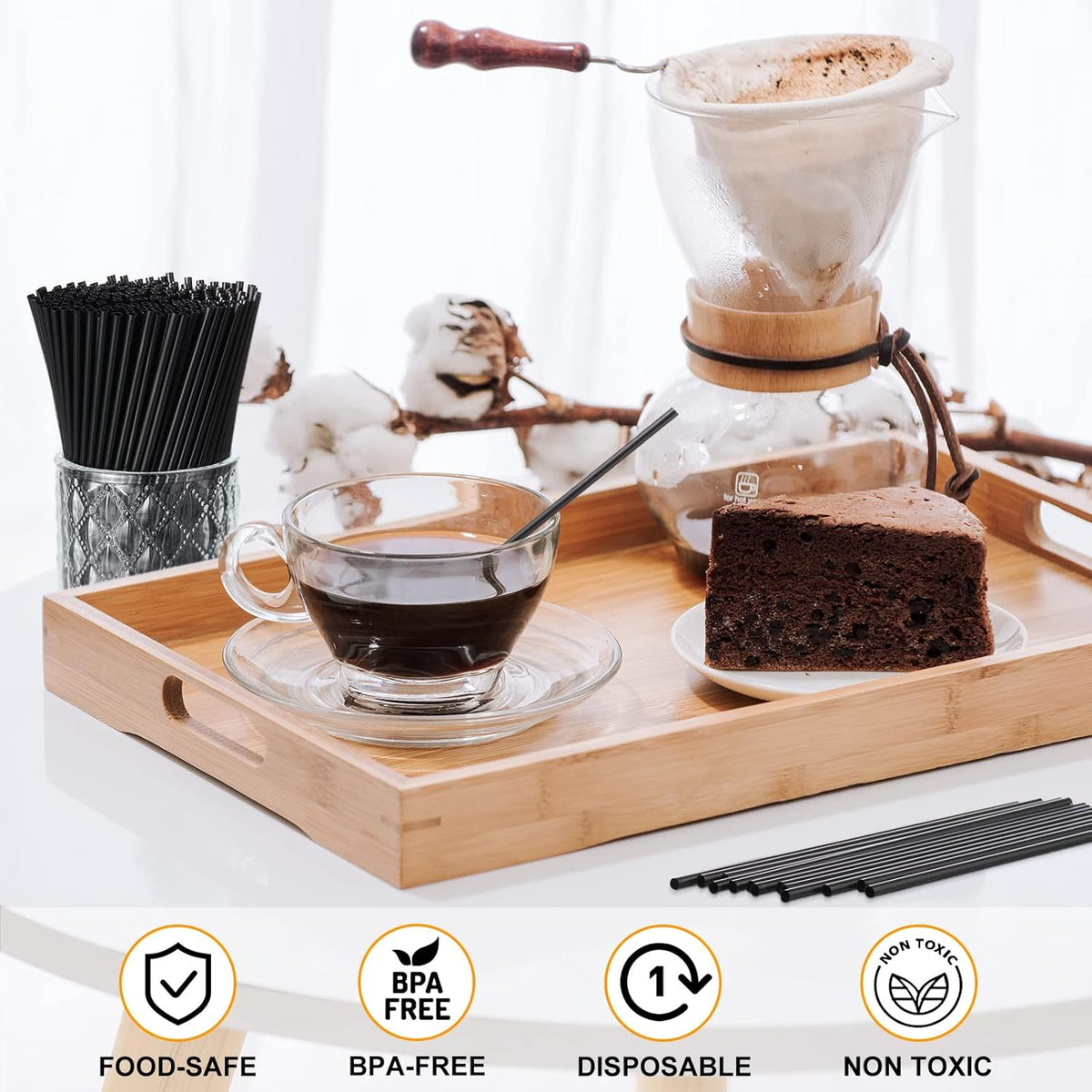 6000 Count Coffee Cocktail Stirrers Straws Disposable Plastic Sip Stir Sticks Cocktail Drink