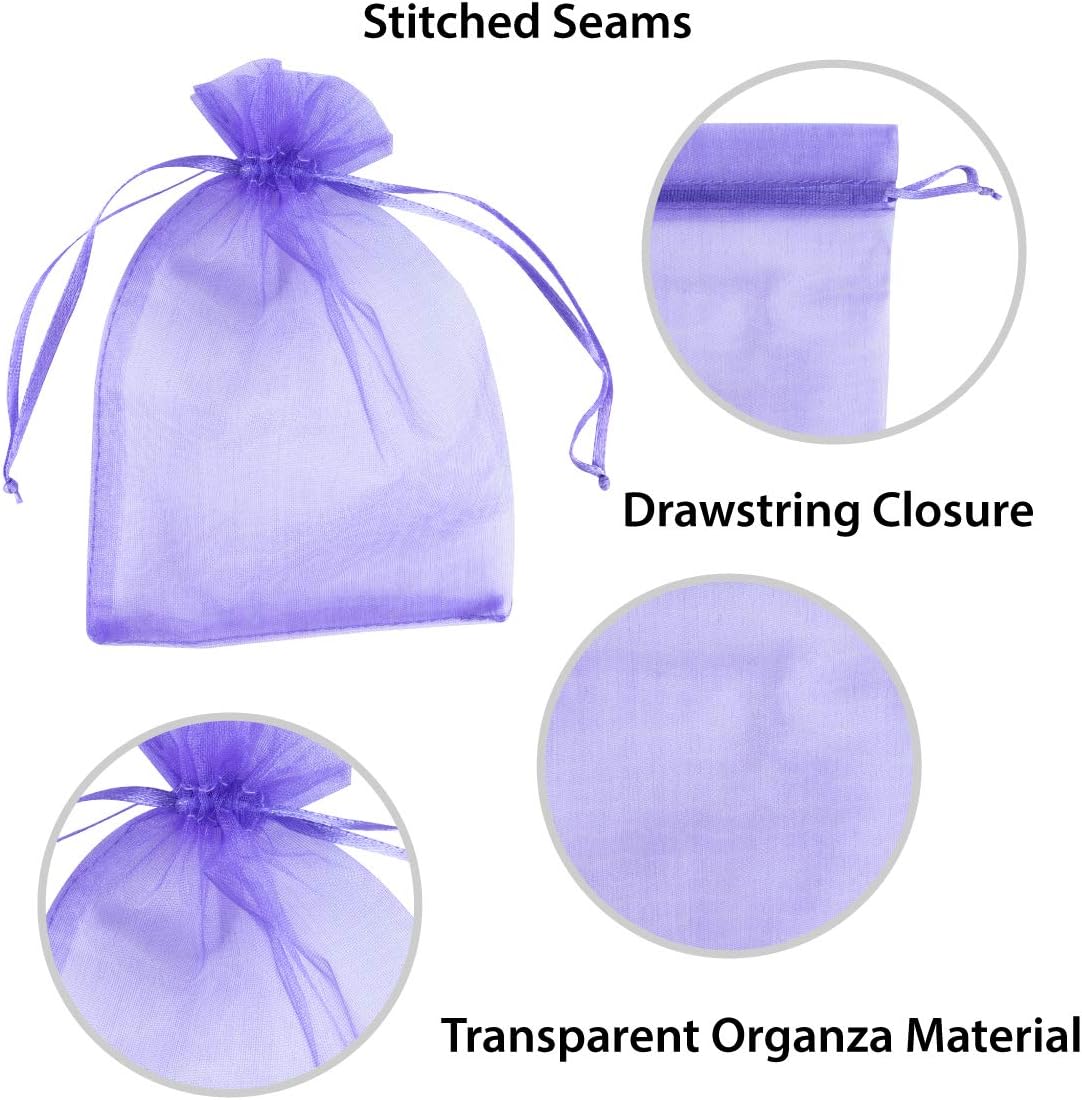 Super Z Outlet 100 Pack 5x7 Inch Mini Sheer Drawstring Organza Transparent Bags Jewelry Sack
