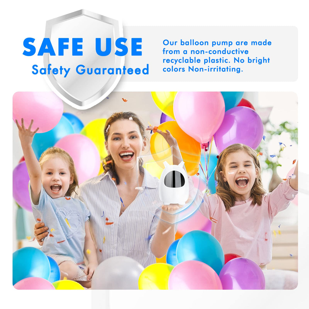 Balloon Pump Electric, SPLAKS Balloons Inflator Air Pump Portable Balloon Blower for Garland Arch
