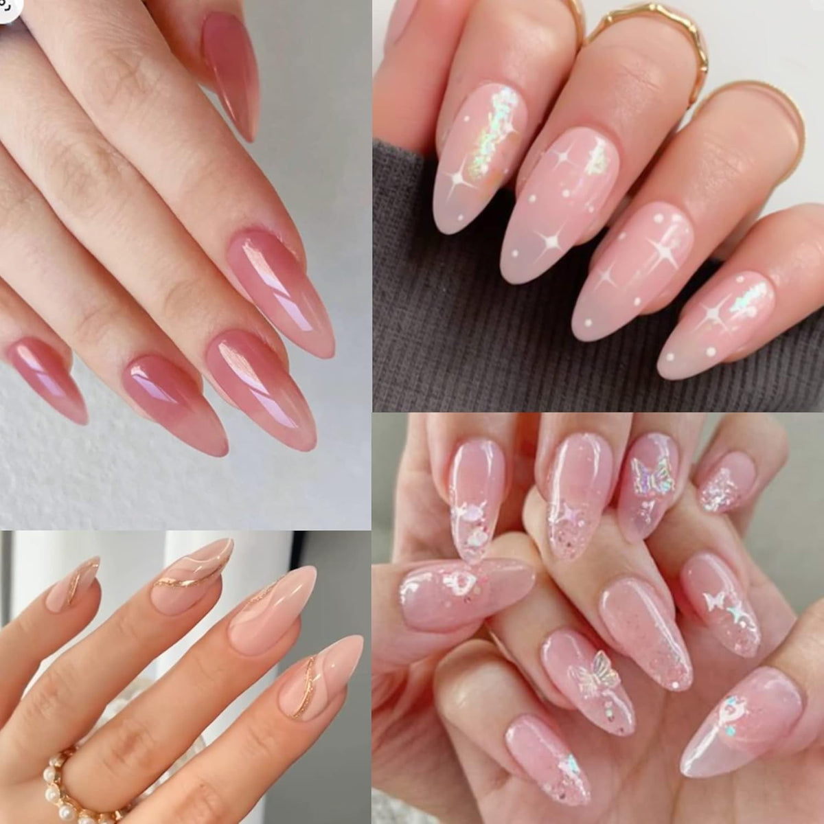 UNA GELLA Almond False Nails, 504pcs Soft Gel Tips, Clear, Medium, 12 Sizes, for Nail/Dip/Poly
